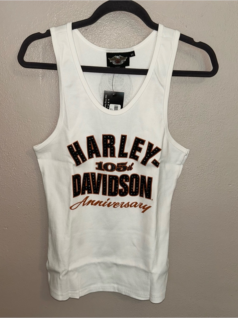 Y2K Harley Davidson 105th Anniversary Tank Top 2008 Studded Biker Moto